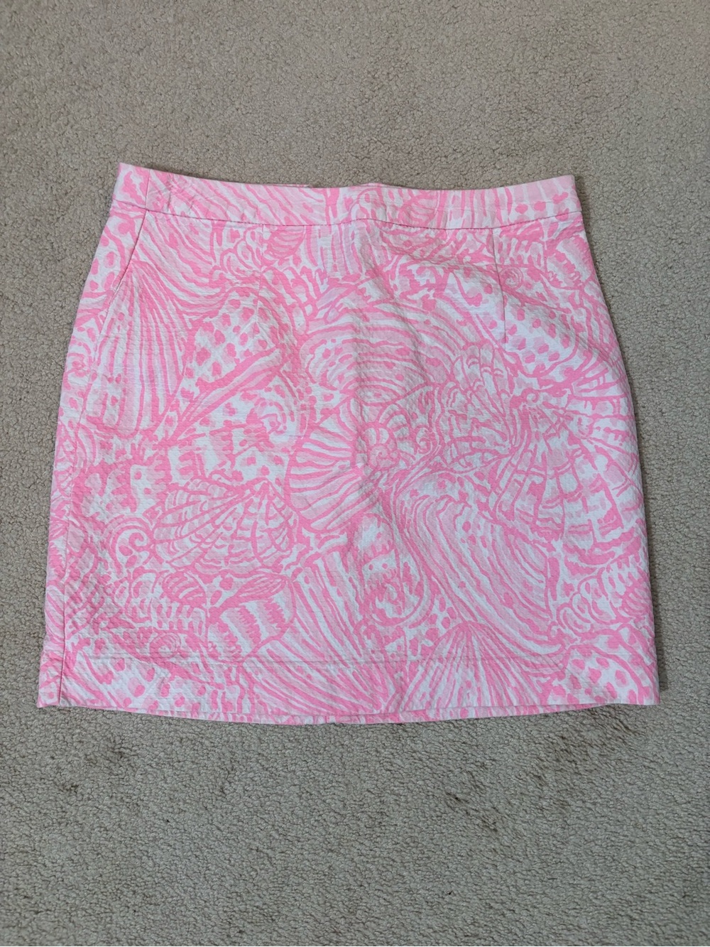 Lilly Pulitzer Pink & White Printed Mini Skirt